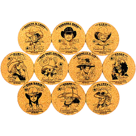 Group Set of 10 One Piece Grand Countdown Special Coaster Weekly Shonen Jump No. 40-43 Present Winning Item [USED]