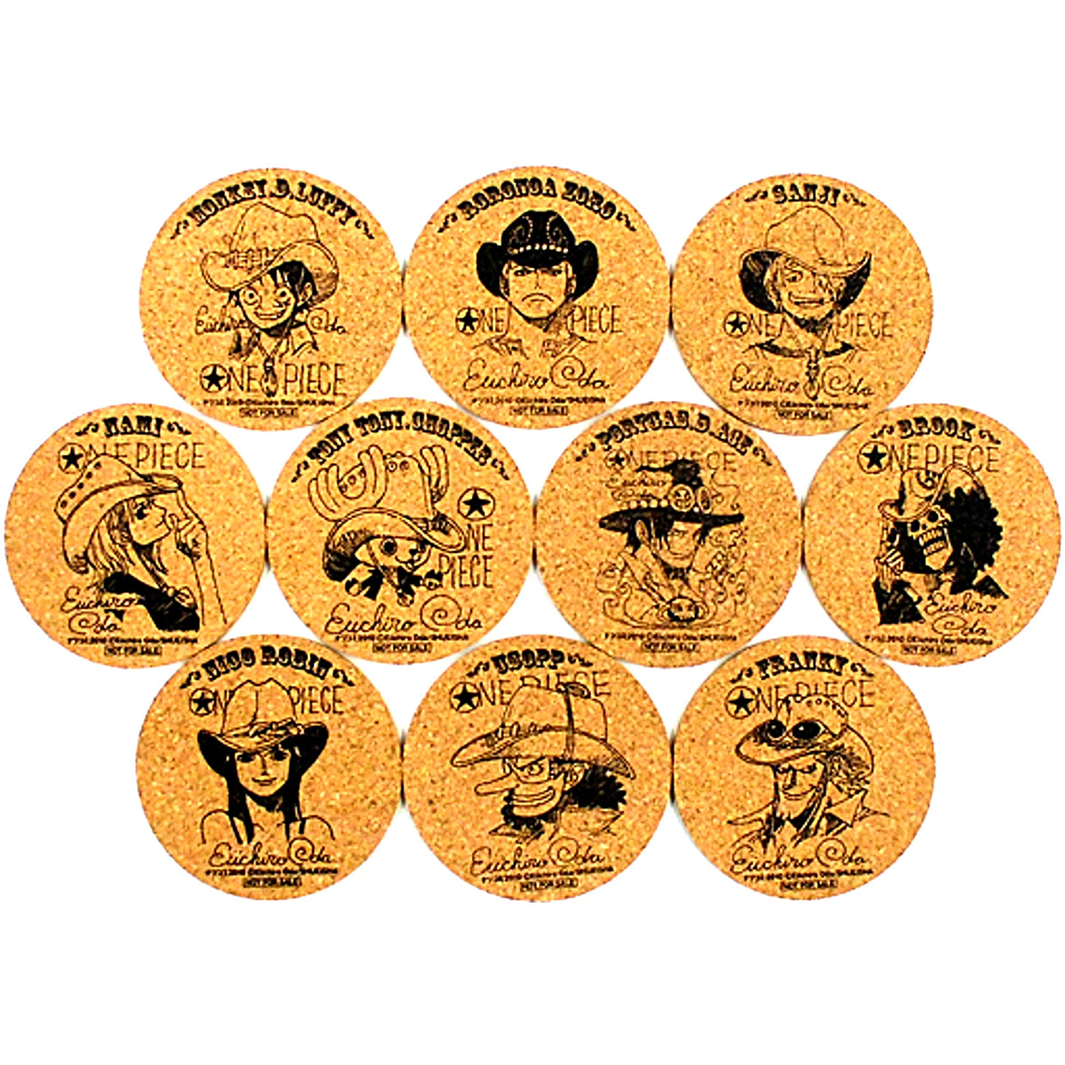 Group Set of 10 One Piece Grand Countdown Special Coaster Weekly Shonen Jump No. 40-43 Present Winning Item [USED]