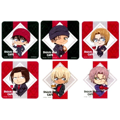 Set of 6 Original Coaster Detective Conan Shuichi Akai Cafe Scarlet Arc Drink Order Bonus [USED]