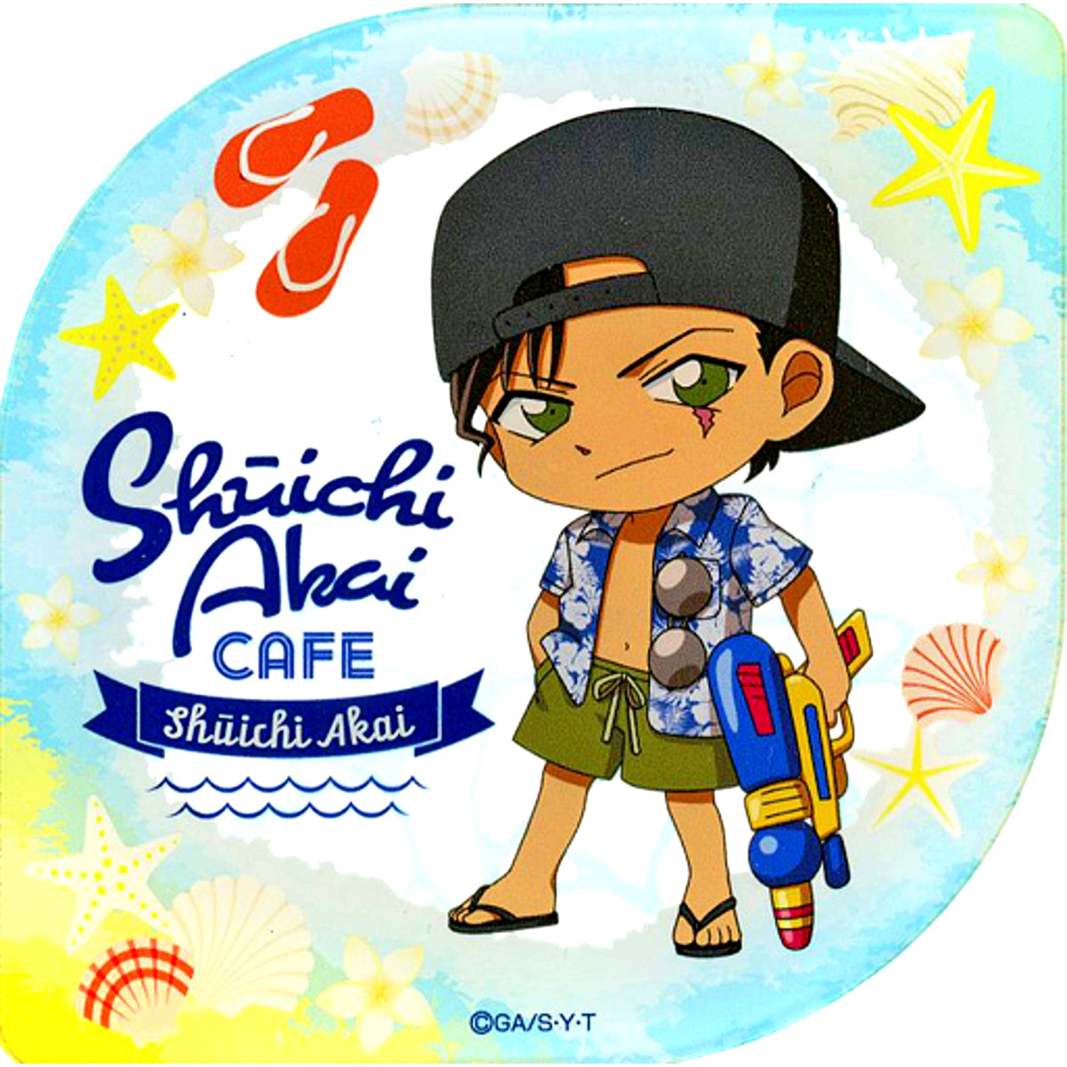 Shuichi Akai Detective Conan Shuichi Akai Cafe Sazanami Arc Acrylic Coaster [USED]