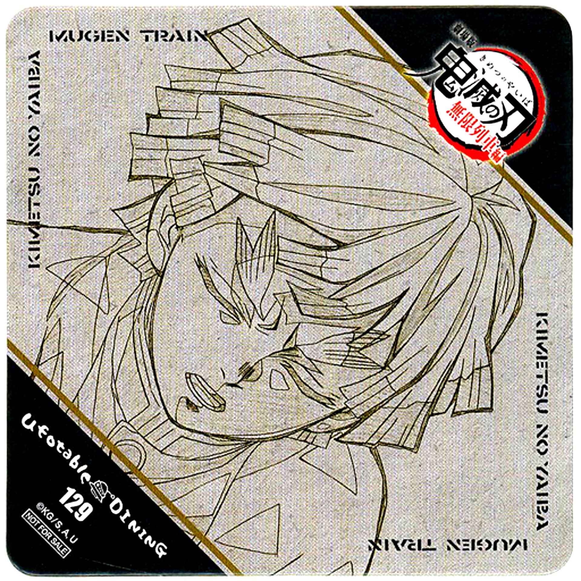 Zenitsu Agatsuma Facing Front Demon Slayer Mugen Train the Movie x ufotable Dining Phase 4 Additional Drink Order Bonus Original Coaster [USED]