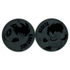 Dragon Ball Ex Son Goku Right Shoulder Forward Vegeta Set of 2 Ichiban Kuji The Ultimate Decisive Battle!! Metal Pair Coaster Prize G [USED]