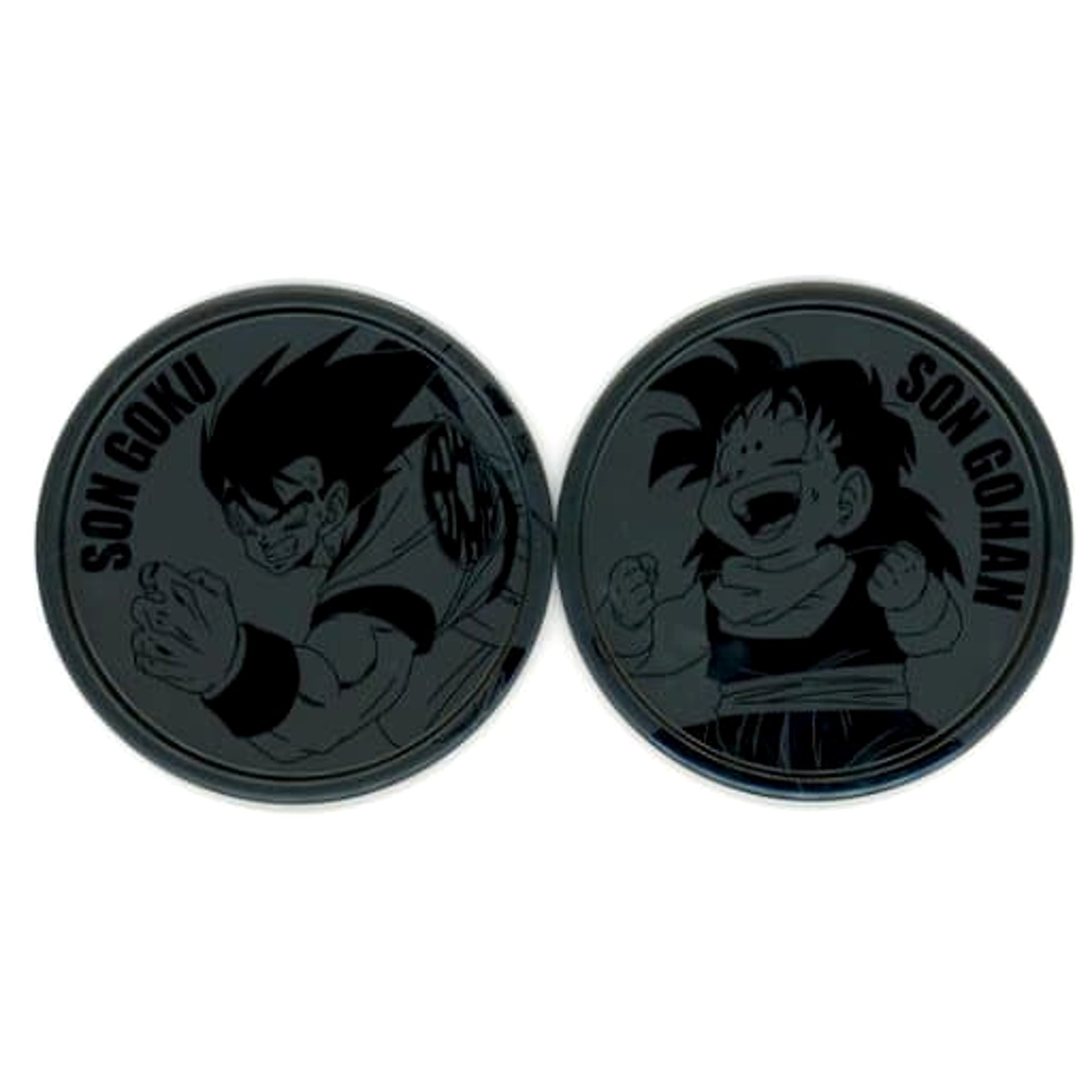 Dragon Ball Ex Son Goku Young Man Left Hand Forward Son Gohan Set of 2 Ichiban Kuji The Ultimate Decisive Battle!! Metal Pair Coaster Prize G [USED]