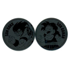 Dragon Ball Ex Son Goku Young Man Left Hand Forward Son Gohan Set of 2 Ichiban Kuji The Ultimate Decisive Battle!! Metal Pair Coaster Prize G [USED]