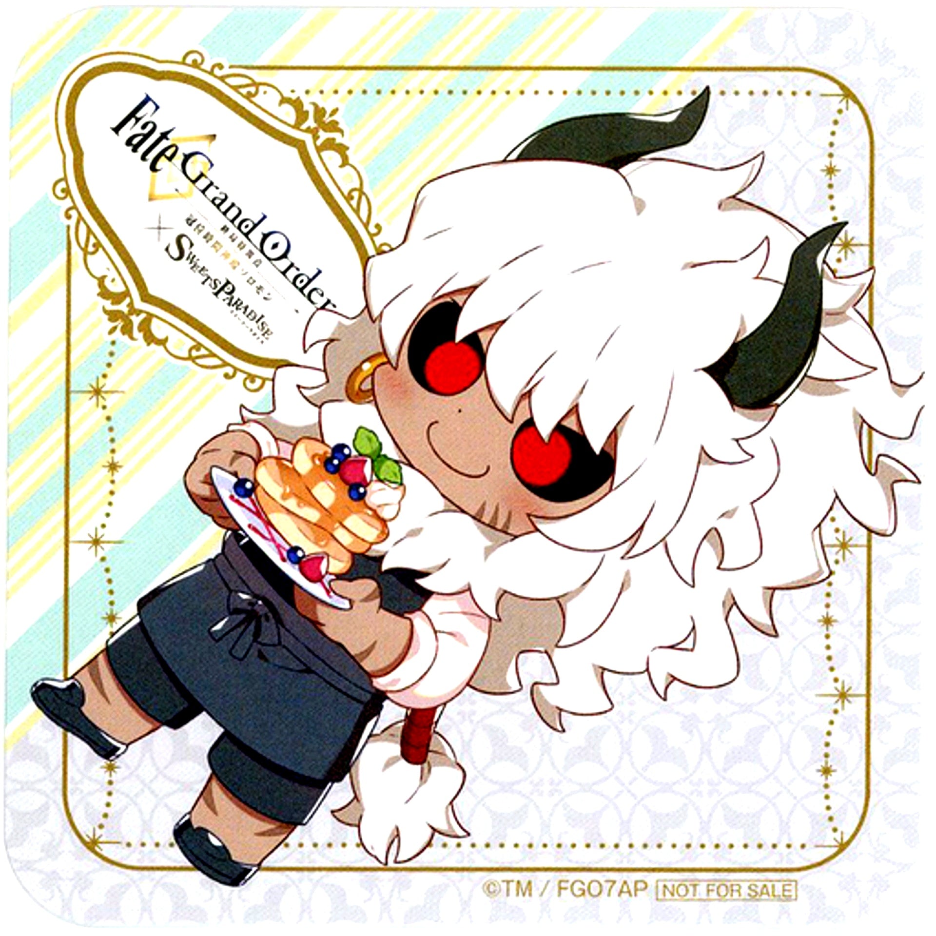 Asterios Fate/Grand Order Final Singularity Grand Time Temple Solomon x SWEETS PARADISE Drink Order Bonus Original Coaster [USED]