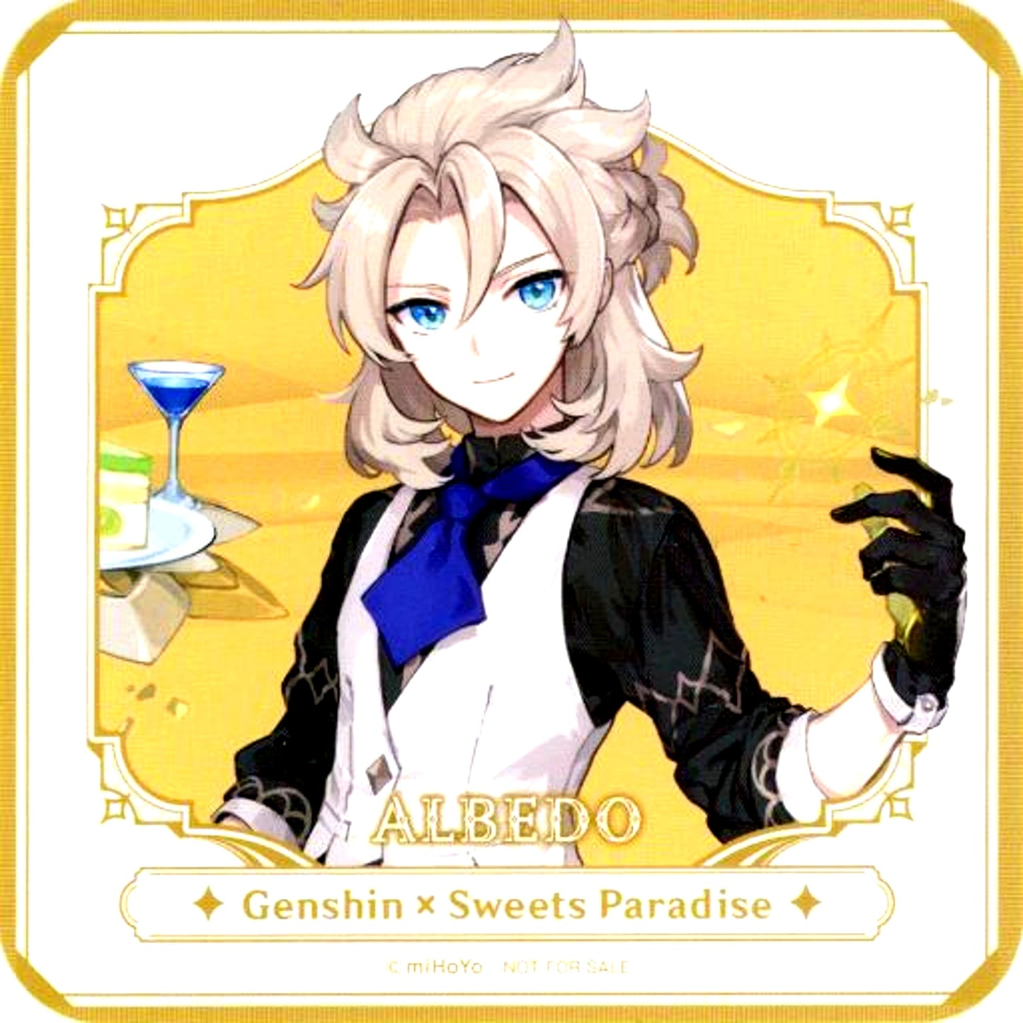 Albedo Collab Outfit Genshin Full Body Character Coaster Sweets Paradise Breeze Banquet Collab Food Dessert Menu Order Bonus [USED]