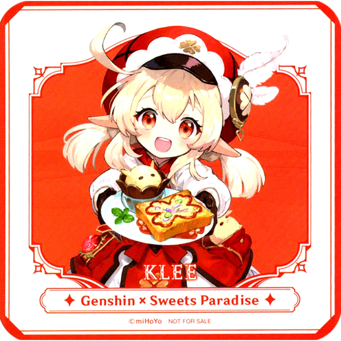 Klee Collab Outfit Genshin Full Body Character Coaster Sweets Paradise Breeze Banquet Collab Food Dessert Menu Order Bonus [USED]