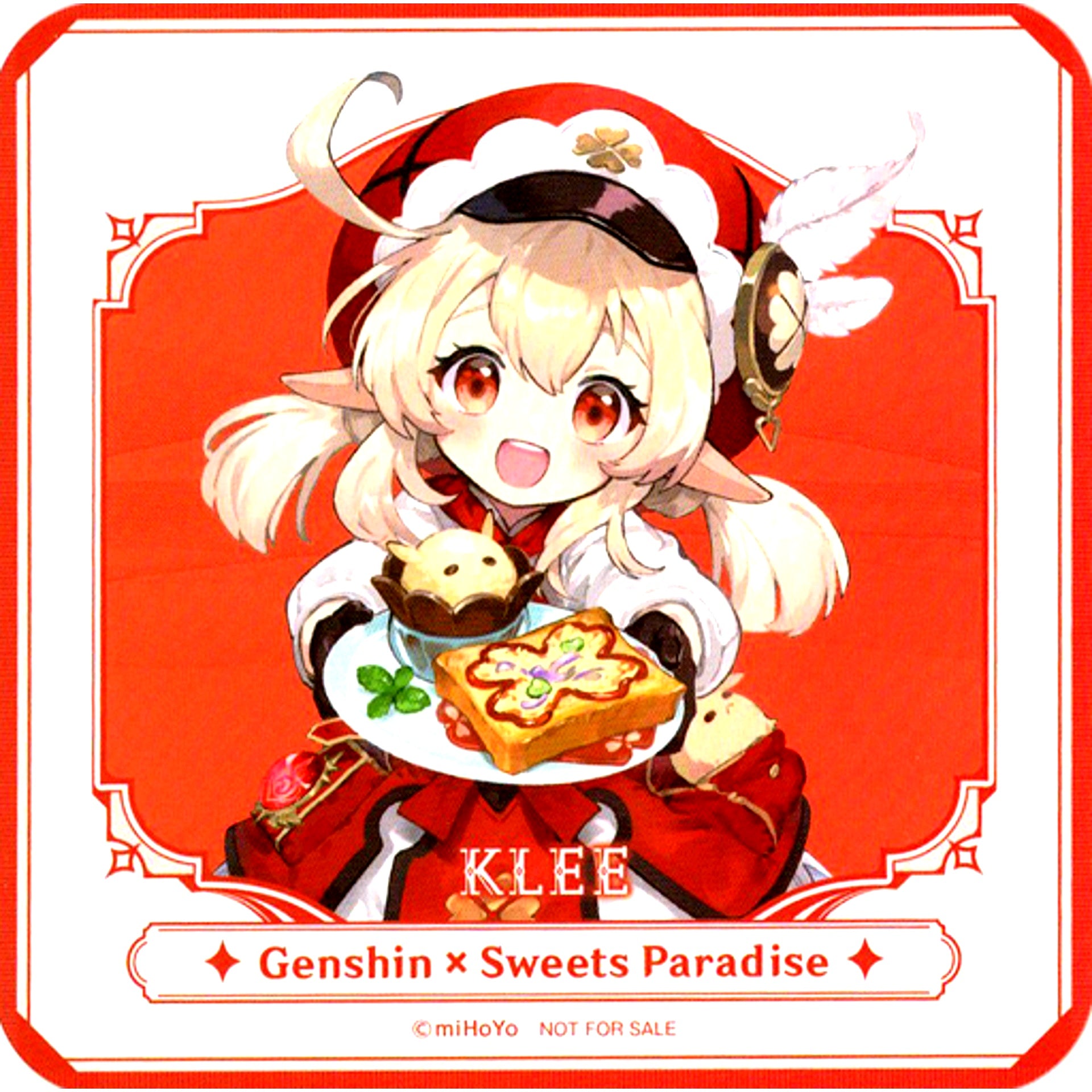 Klee Collab Outfit Genshin Full Body Character Coaster Sweets Paradise Breeze Banquet Collab Food Dessert Menu Order Bonus [USED]