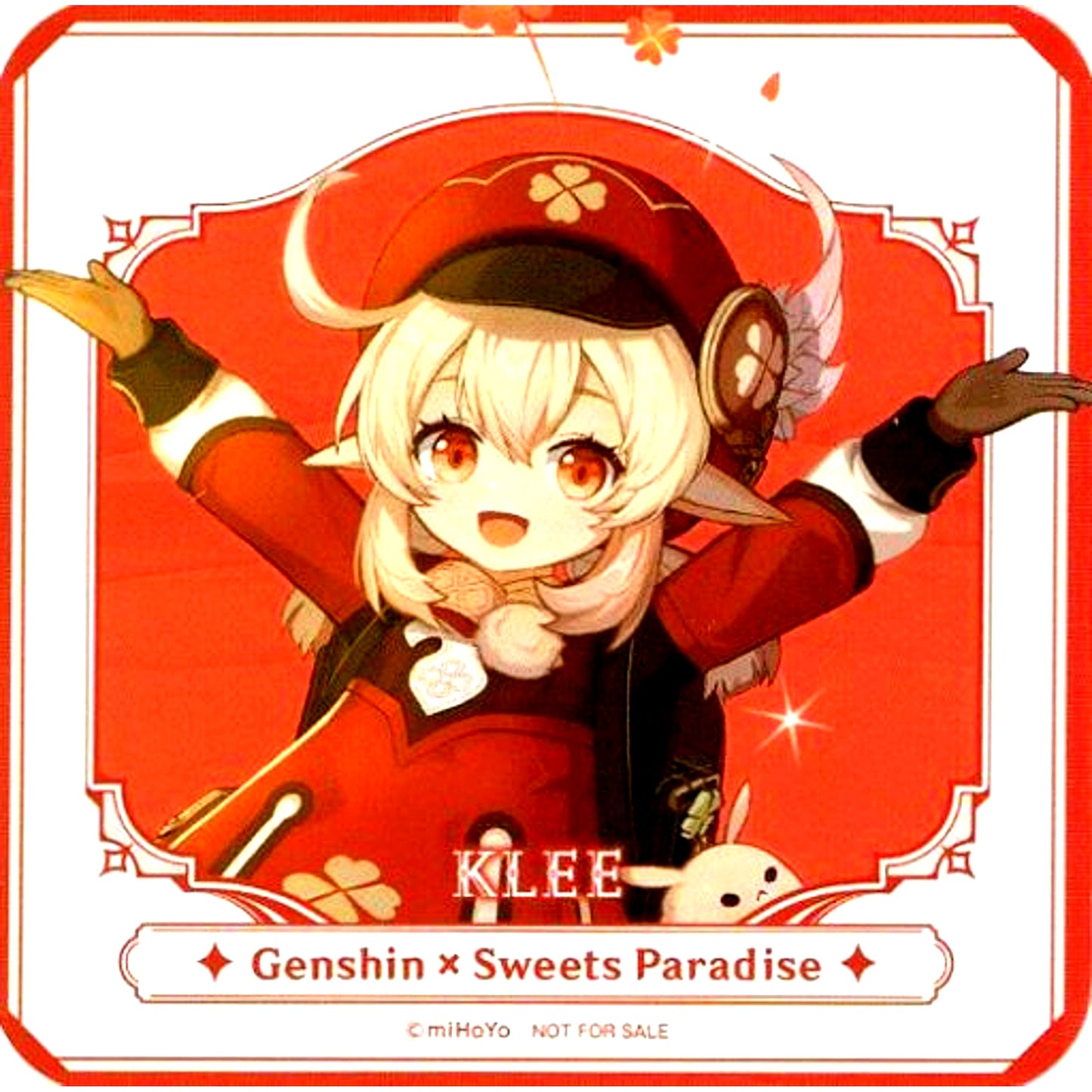 Klee Genshin Full Body Character Coaster Sweets Paradise Breeze Banquet Collab Food Dessert Menu Order Bonus [USED]