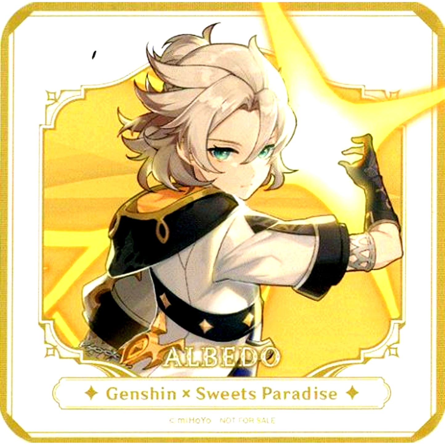Albedo Genshin Full Body Character Coaster Sweets Paradise Breeze Banquet Collab Food Dessert Menu Order Bonus [USED]