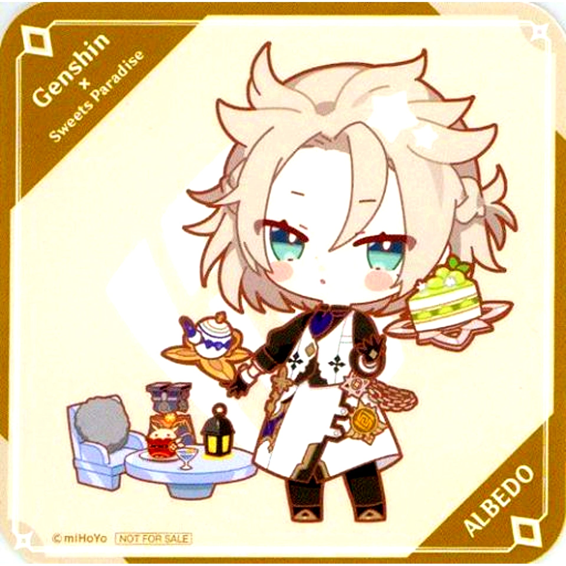 Albedo Genshin Chibi Character Coaster Sweets Paradise Breeze Banquet Collab Drink Menu Order Bonus [USED]