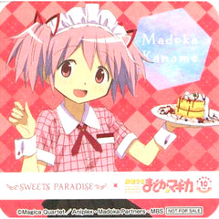 Madoka Kaname Staff Style Outfit Puella Magi Madoka Magica 10th Anniversary Original Coaster SWEETS PARADISE Collab Menu Order Bonus [USED]