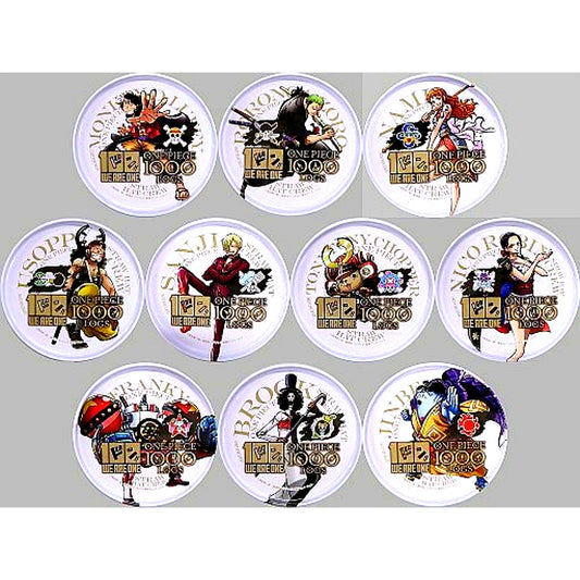 Set of 10 ONE PIECE x 7-Eleven Comics Vol. 100 Anime Episode 1000 Commemorative Campaign Target Product Purchase Bonus Original Button Coaster [USED]
