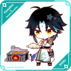 Xiao Genshin Chibi Character Coaster Sweets Paradise Stone Harbor Gathering Collab Drink Order Bonus [USED]