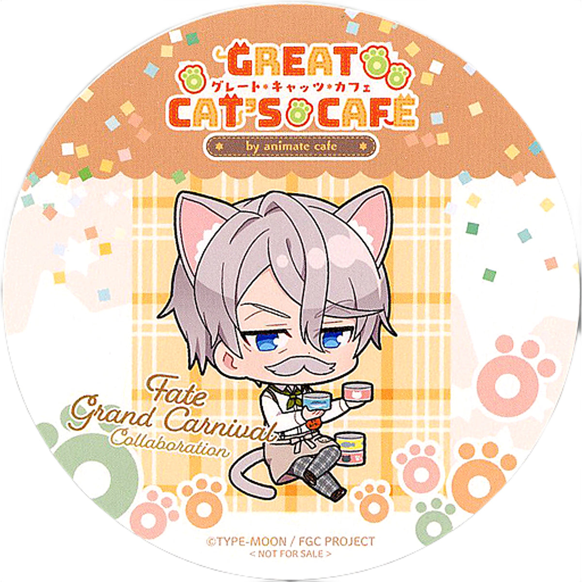 James Moriarty Fate/Grand Carnival x animatecafe Menu Order Bonus Coaster [USED]