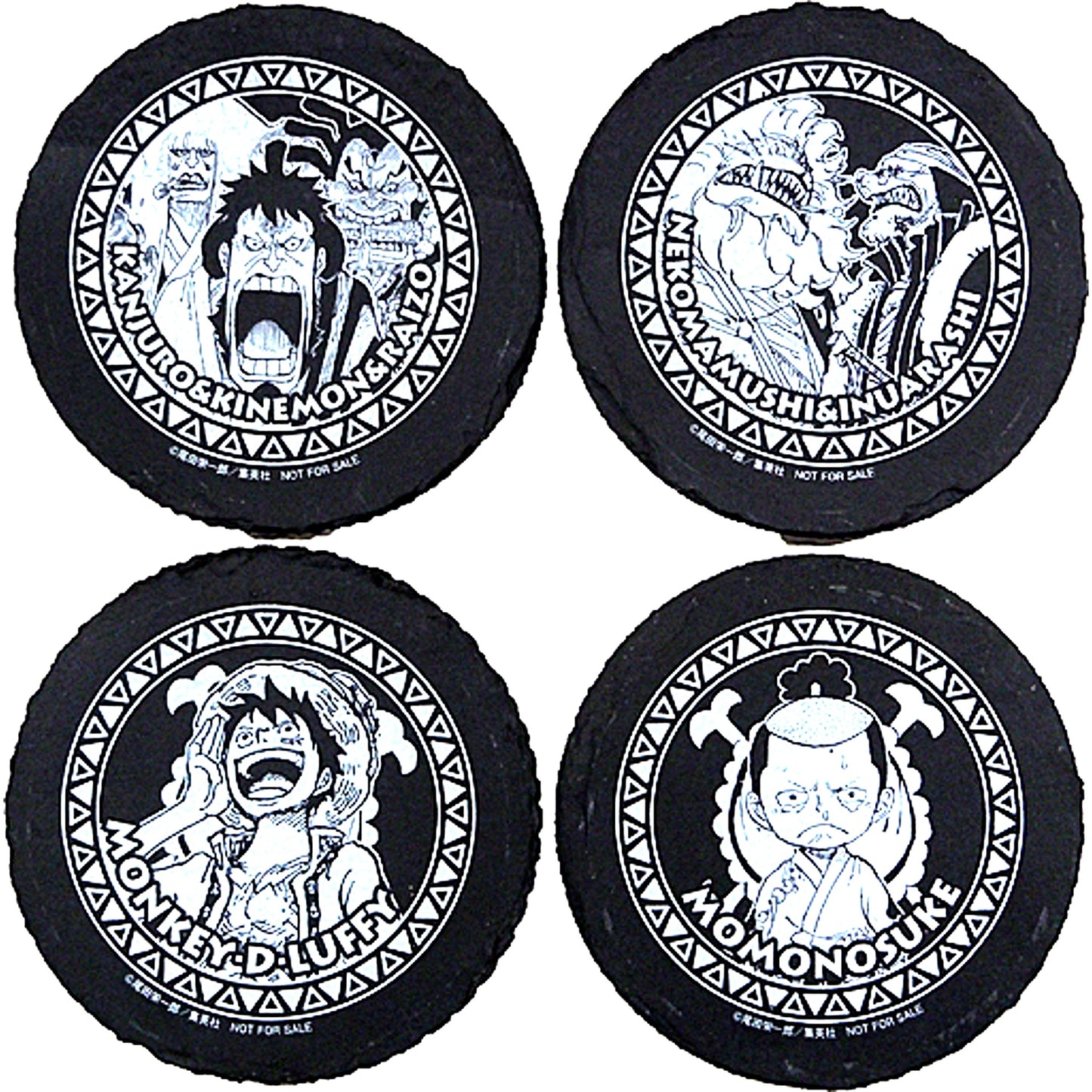 Group Set of 4 One Piece Stone Coaster 2016 Weekly Shonen Jump Summer Festival J Sports Festival Present Winning Item [USED]