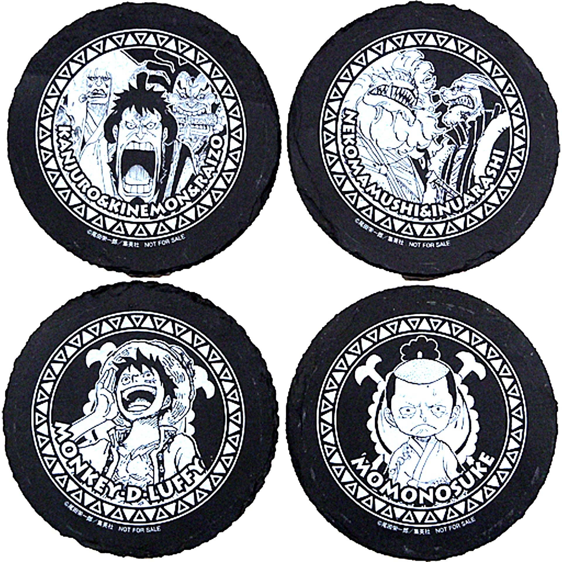 Group Set of 4 One Piece Stone Coaster 2016 Weekly Shonen Jump Summer Festival J Sports Festival Present Winning Item [USED]