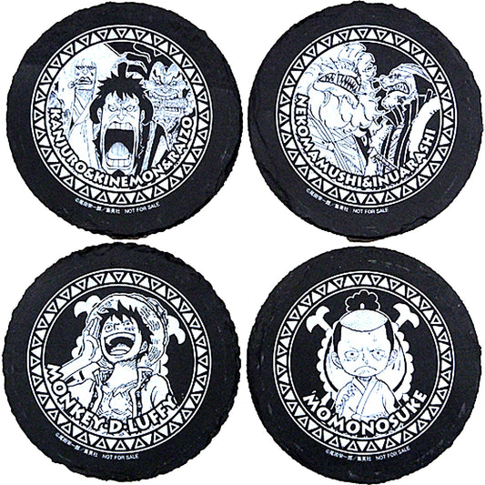 Group Set of 4 One Piece Stone Coaster 2016 Weekly Shonen Jump Summer Festival J Sports Festival Present Winning Item [USED]