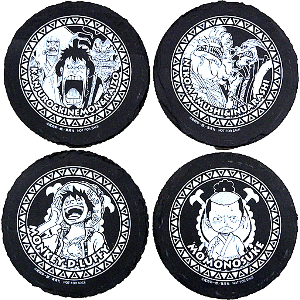 Group Set of 4 One Piece Stone Coaster 2016 Weekly Shonen Jump Summer Festival J Sports Festival Present Winning Item [USED]