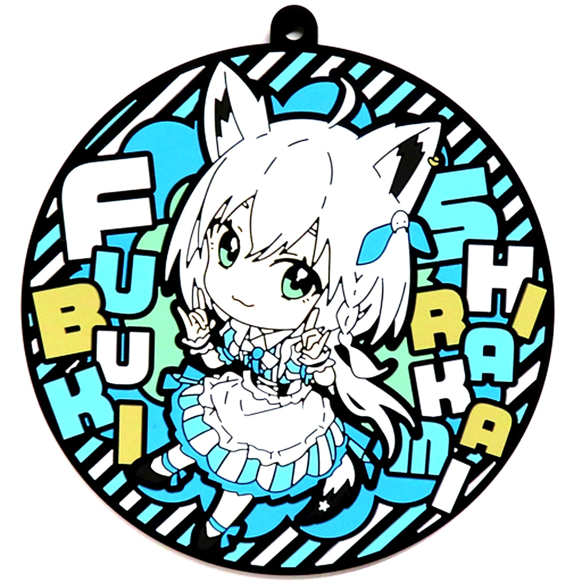 Shirakami Fubuki Striped Background Hololive Kuji Holo Cooking Rubber Coaster Prize Rubber Coaster [USED]