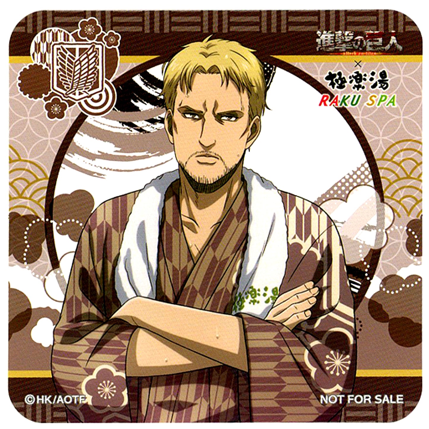 Reiner Braun Full Body Original Coaster Attack on Titan x Gokurakuyu RAKU SPA You Can't Win Without More Rest People of the Bath The SENTO Season 2 Collab Menu Order Bonus [USED]
