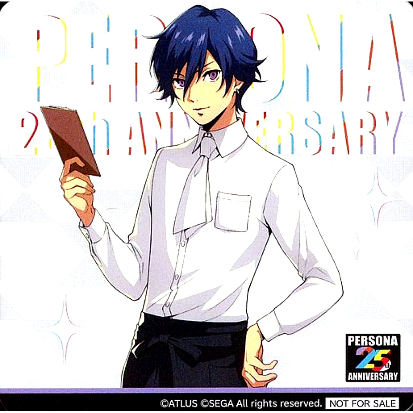 Protagonist Megami Ibunroku Persona Original Coaster Sega Collab Cafe Persona 25th Anniversary First Half Cafe Menu Part 1 Order Bonus [USED]