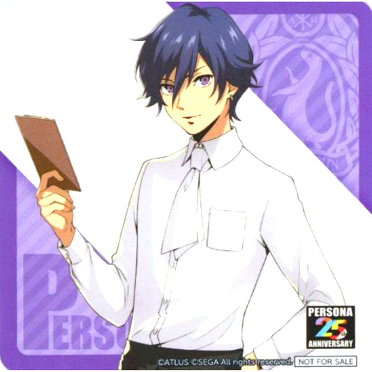 Protagonist Megami Ibunroku Persona Normal Proportions Original Coaster Sega Collab Cafe Persona 25th Anniversary First Half Cafe Menu Part 2 Order Bonus [USED]