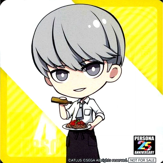 Protagonist Persona 4 Deformed Original Coaster Sega Collab Cafe Persona 25th Anniversary First Half Cafe Menu Part 3 Order Bonus [USED]