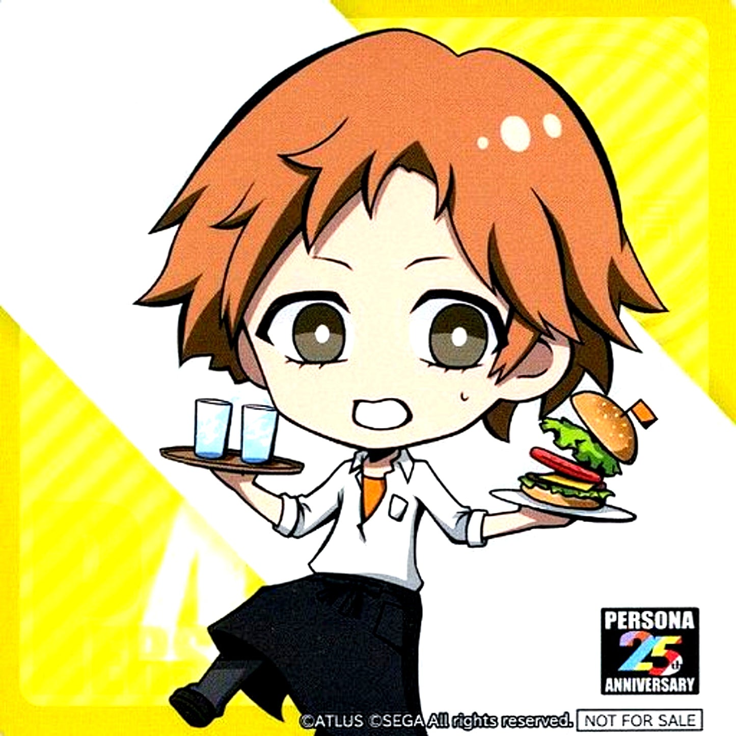 Yosuke Hanamura Original Coaster Sega Collab Cafe Persona 25th Anniversary First Half Cafe Menu Part 3 Order Bonus [USED]