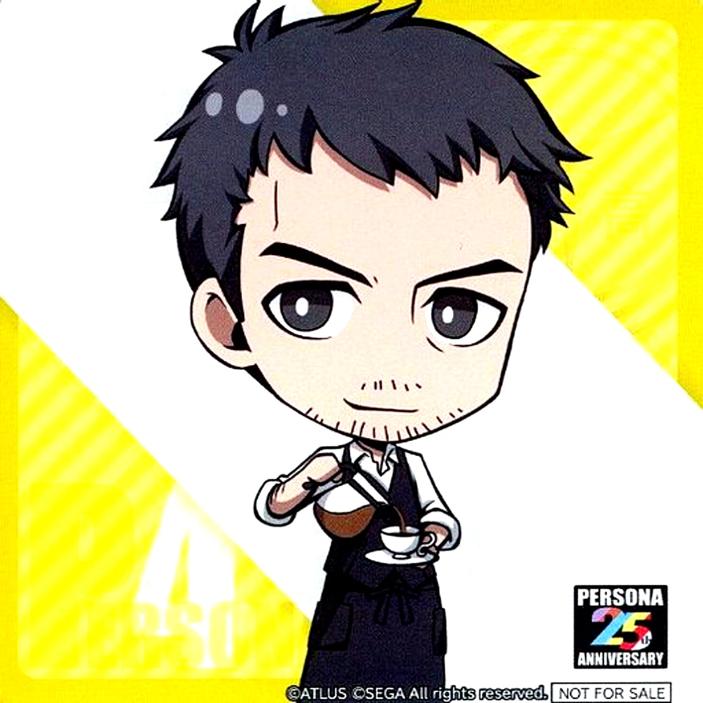 Ryotaro Dojima Original Coaster Sega Collab Cafe Persona 25th Anniversary First Half Cafe Menu Part 3 Order Bonus [USED]