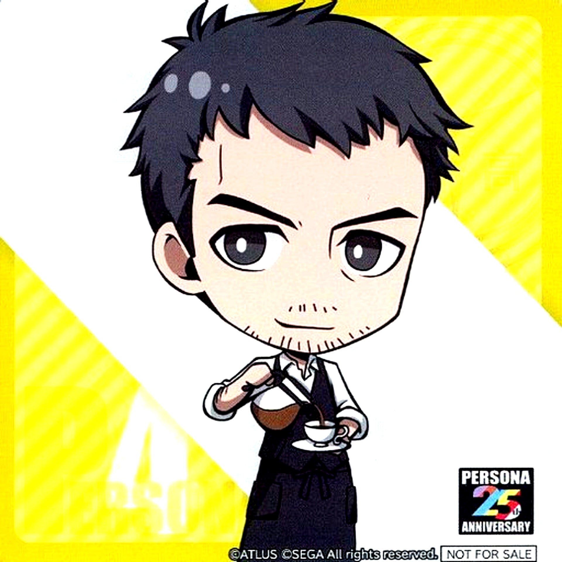 Ryotaro Dojima Original Coaster Sega Collab Cafe Persona 25th Anniversary First Half Cafe Menu Part 3 Order Bonus [USED]