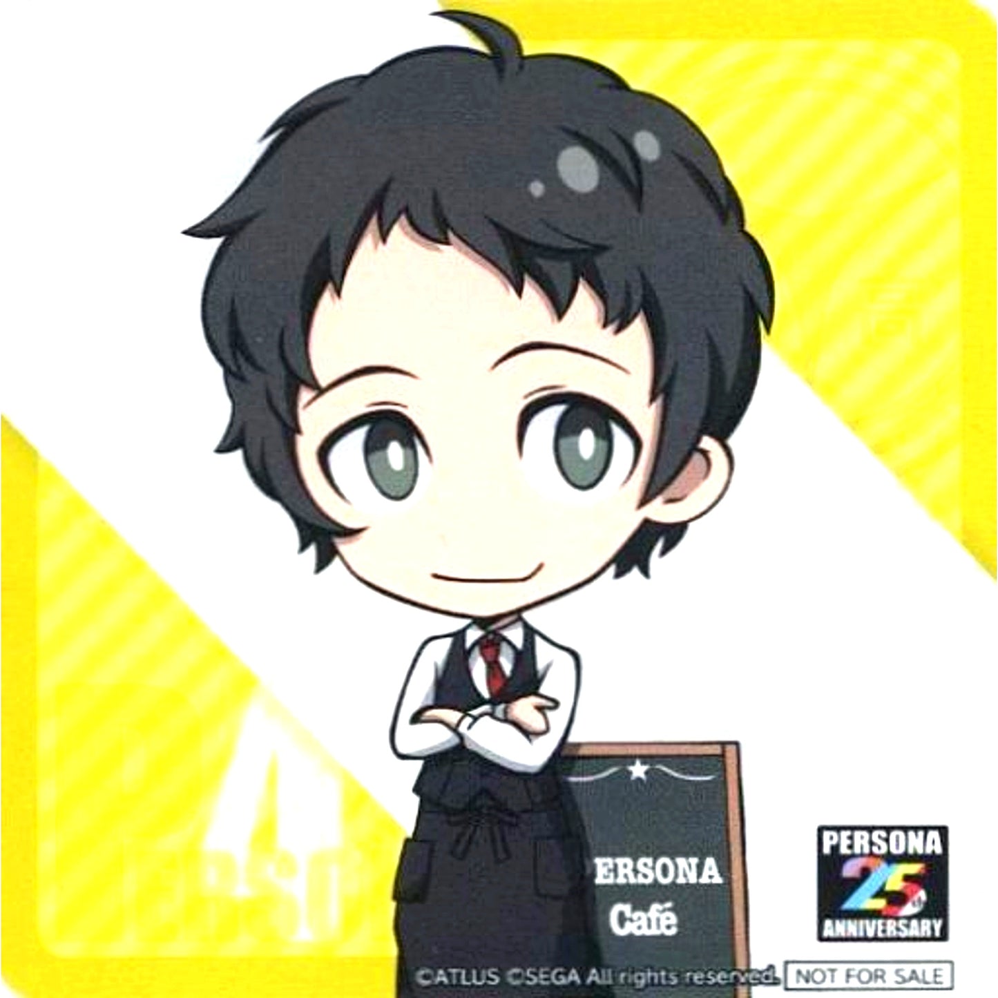 Tohru Adachi Original Coaster Sega Collab Cafe Persona 25th Anniversary First Half Cafe Menu Part 3 Order Bonus [USED]