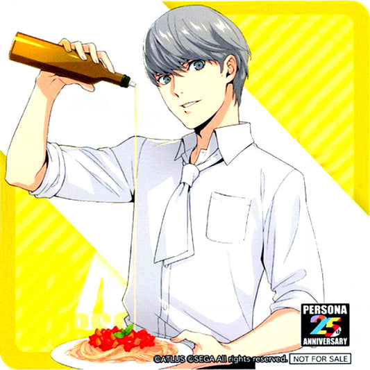 Protagonist Persona 4 Normal Proportions Original Coaster Sega Collab Cafe Persona 25th Anniversary First Half Cafe Menu Part 3 Order Bonus [USED]