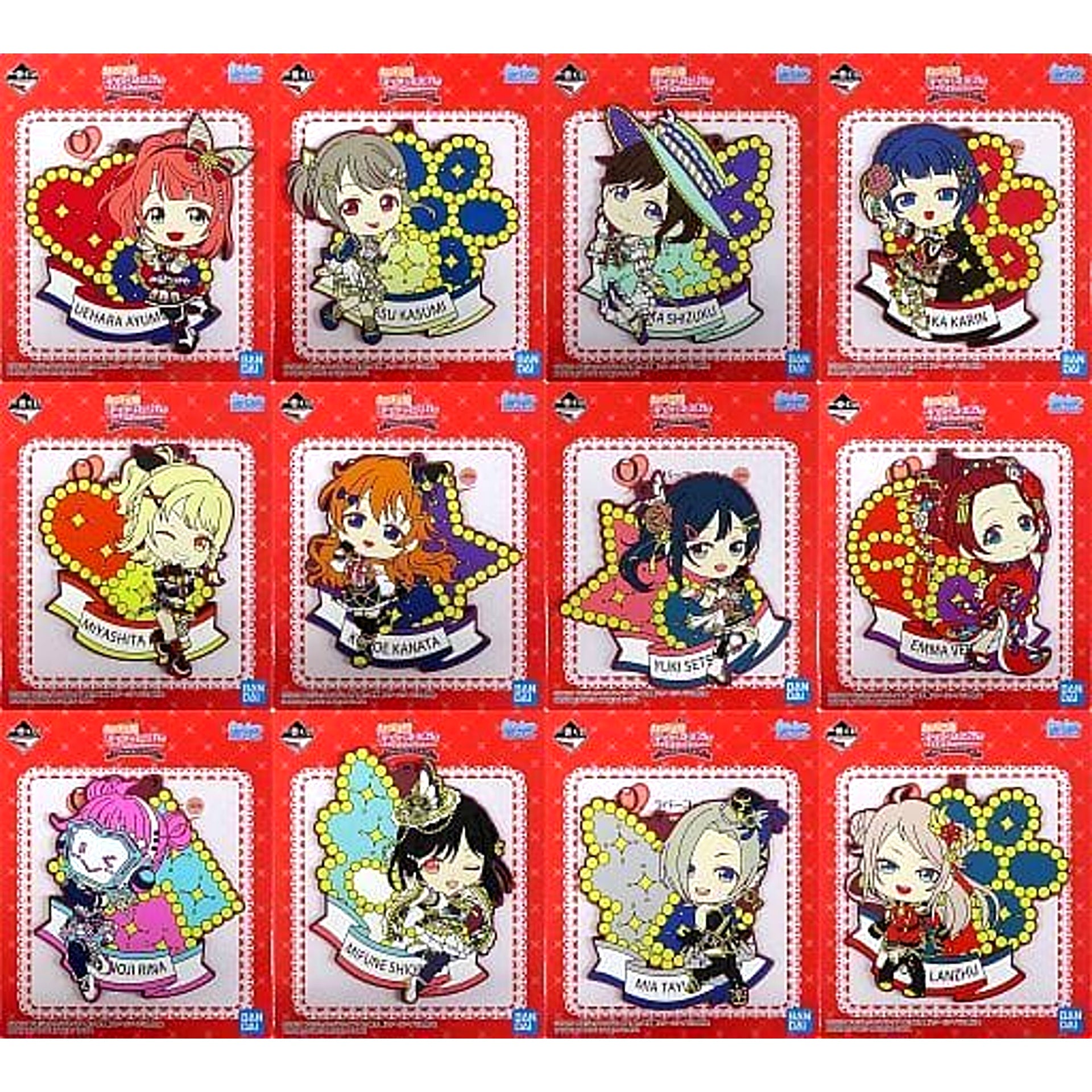 Love Live! Nijigasaki High School Idol Club Ayumu Uehara & Others All 12 Types Set Ichiban Kuji TOKIMEKI a la Mode! Rubber Coaster Kyunchara Illustrations Prize O [USED]