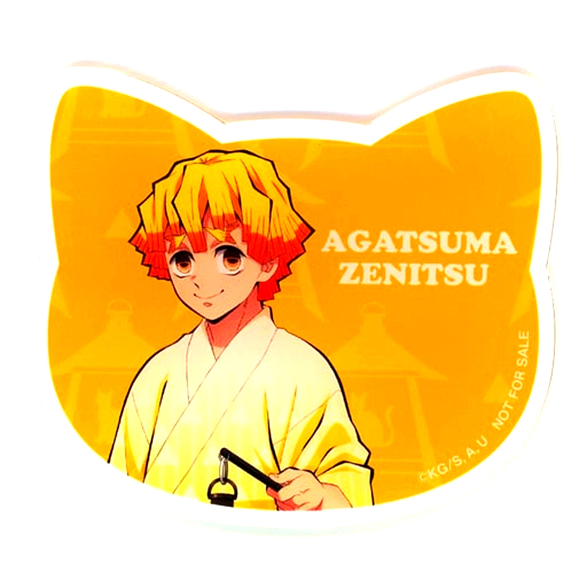 Zenitsu Agatsuma Cat Shaped Acrylic Coaster Demon Slayer Matsuri Biyori Drink Order Bonus [USED]