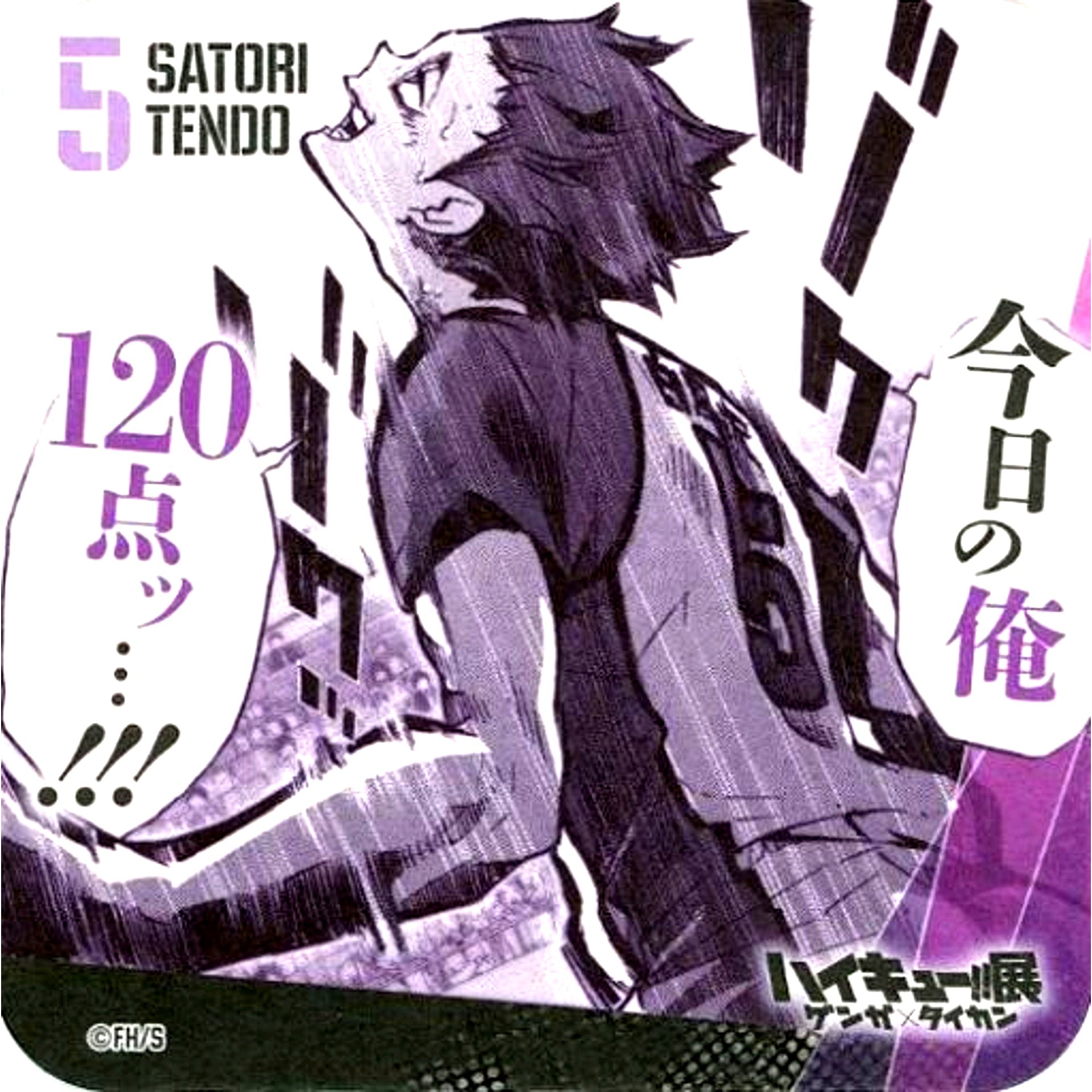 Satori Tendo Haikyu!! Exhibition Genga x Taikan Youth Encouragement Coaster [USED]