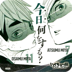 Atsumu Miya and Osamu Miya Haikyu!! Exhibition Genga x Taikan Youth Encouragement Coaster [USED]