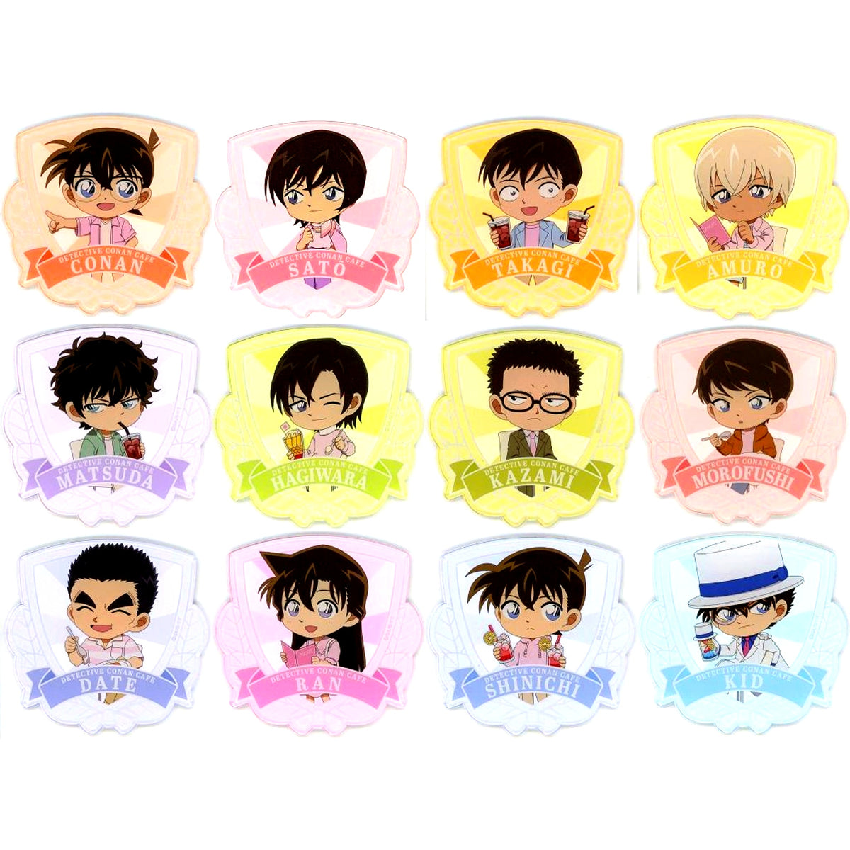 Set of 12 Detective Conan Cafe 2022 Acrylic Coaster [USED]