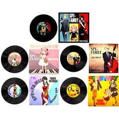 Set of 5 SPY x FAMILY x TOWER RECORDS Trading Record Coaster [USED]