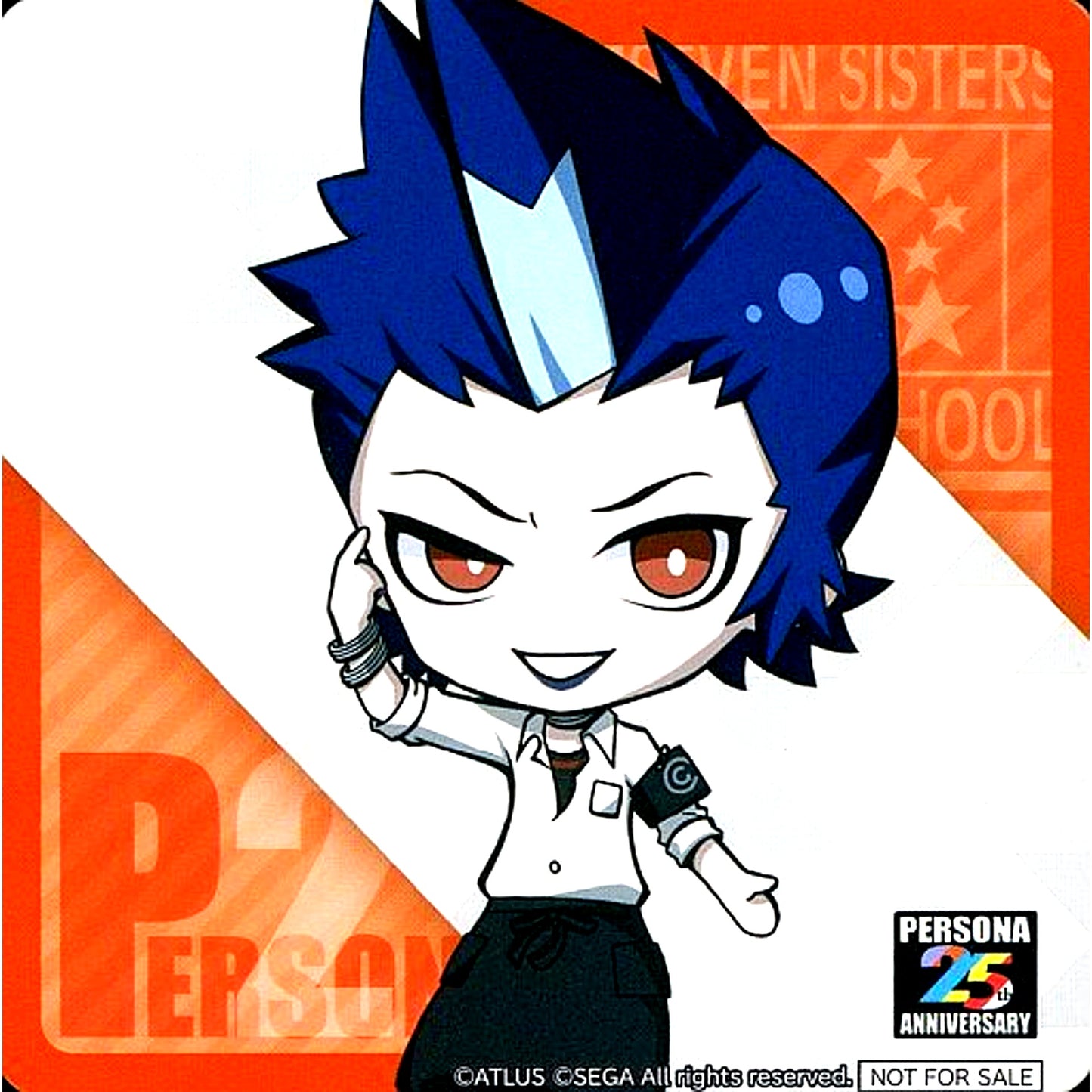 Eikichi Mishina Coaster Sega Collab Cafe Persona 25th Anniversary Second Half Cafe Menu Part 1 Order Bonus [USED]