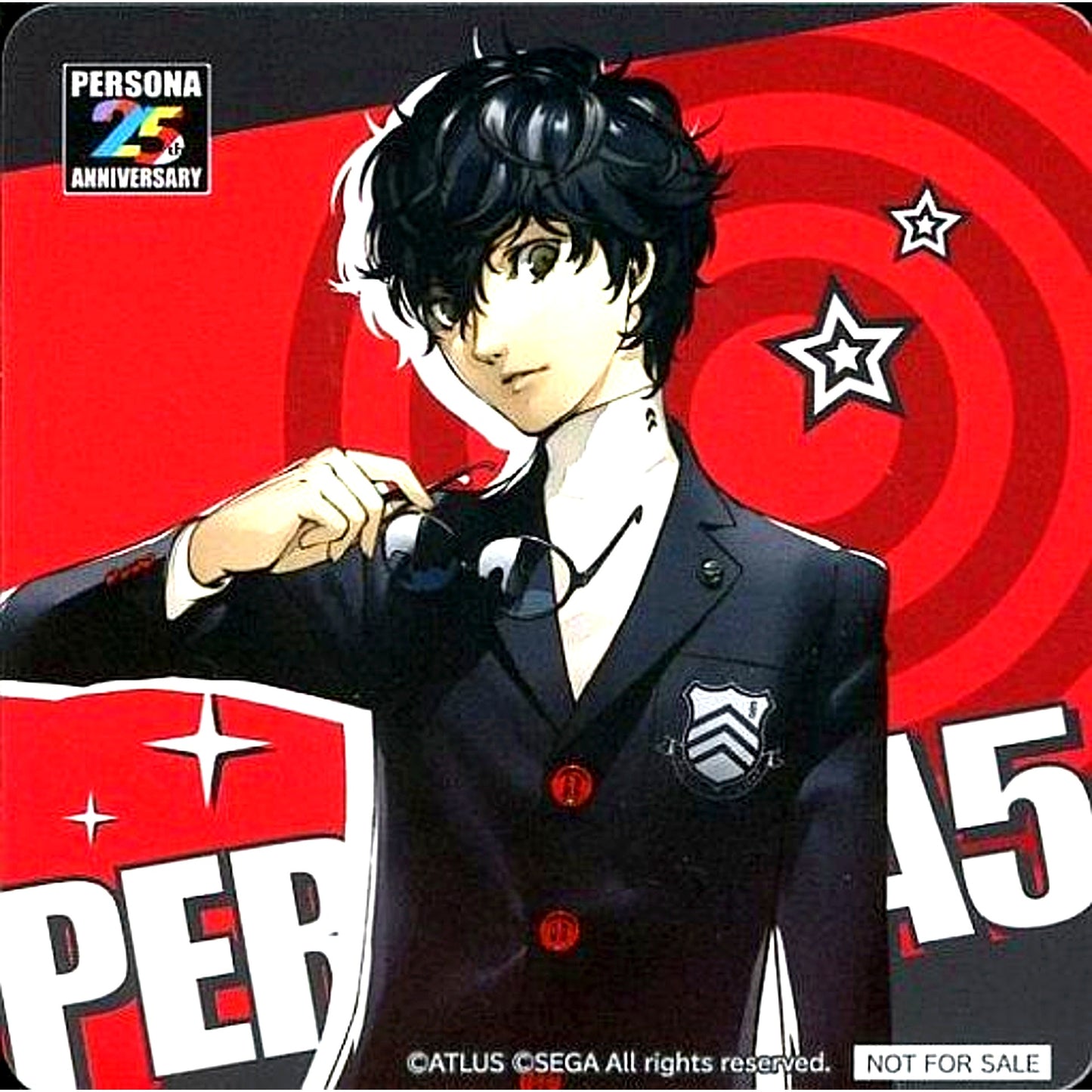 Protagonist Persona 5 Coaster Sega no Taiyaki x Persona 25th Anniversary Menu Order Bonus Part 6 [USED]