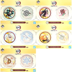 Demon Slayer: Kimetsu no Yaiba Zenitsu Agatsuma & Others All 5 Types Set Ichiban Kuji Demon Slayer's Will 2 Pair Metal Coaster Prize F [USED]