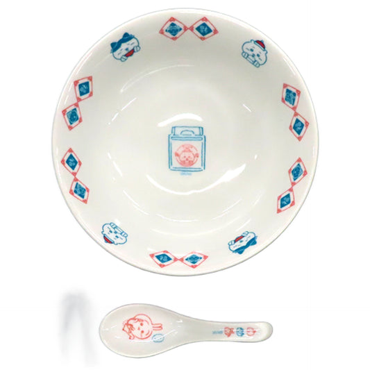 Chiikawa Hachiware Chiikawa Ramen Donburi & Astragalus Set Chiikawa Cafe Part 2 Chiikawa Hanten in The Guest Cafe & Diner Limited Tableware [USED]