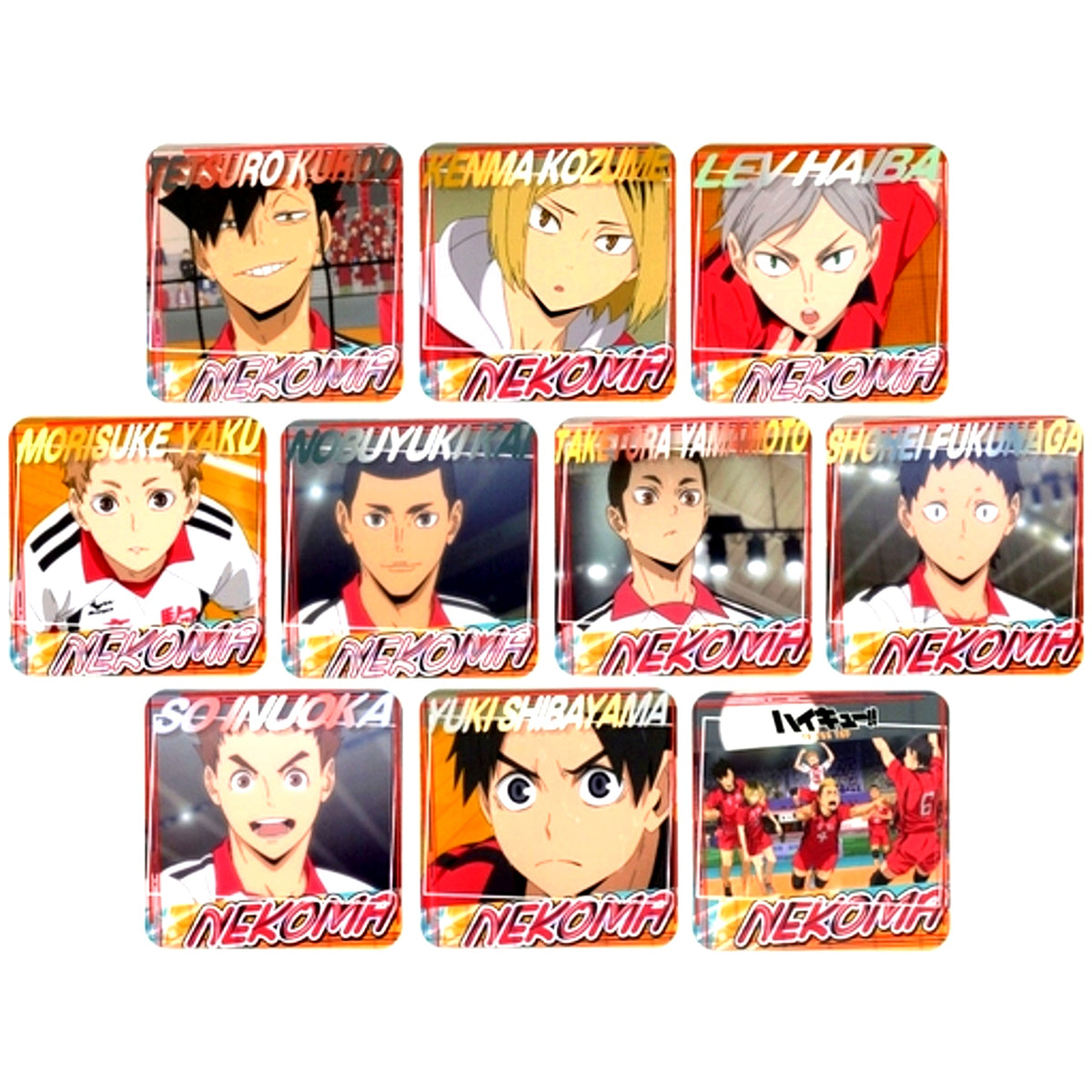 Set of 10 Haikyu!! 2021 A page of youth Coaster Nekoma [USED]