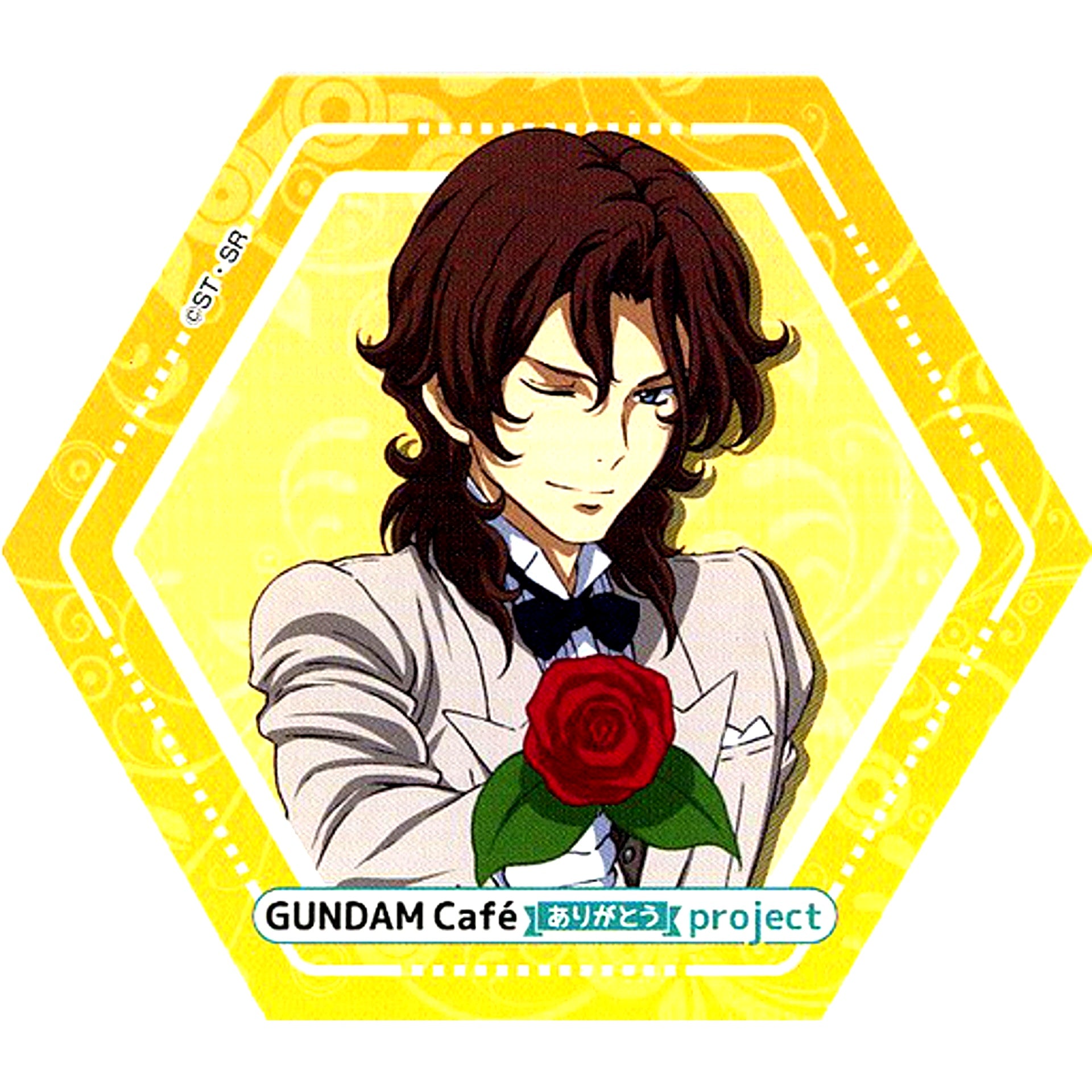 Lockon Stratos Store Visit Memorial Coaster GUNDAM Cafe Arigato project Eligible Product Purchase Bonus [USED]