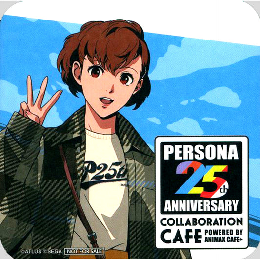 Protagonist Persona 3 Portable Female Persona 25th Anniversary Collaboration Cafe powered by Animax Cafe+ Food Dessert Order Bonus Coaster [USED]