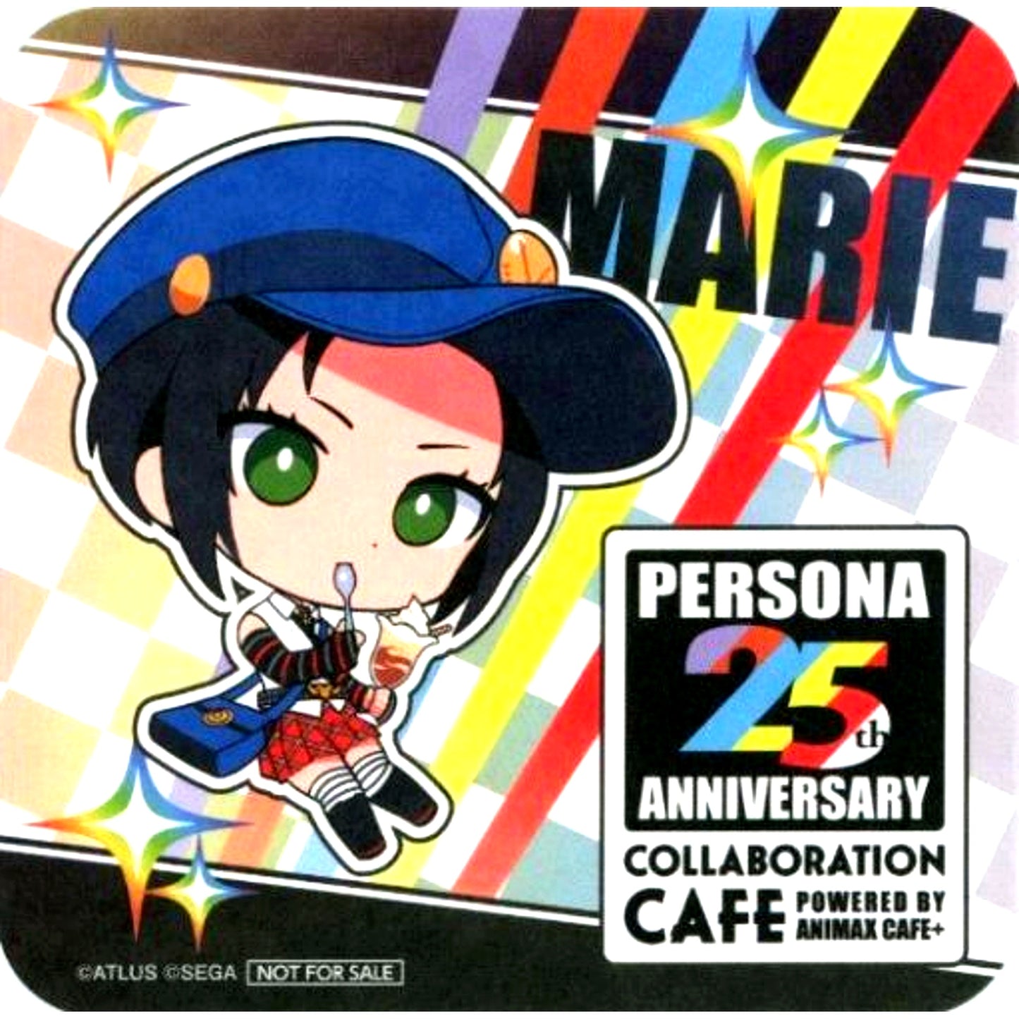Marie Persona 25th Anniversary Collaboration Cafe powered by Animax Cafe+ Drink Order Bonus Coaster [USED]