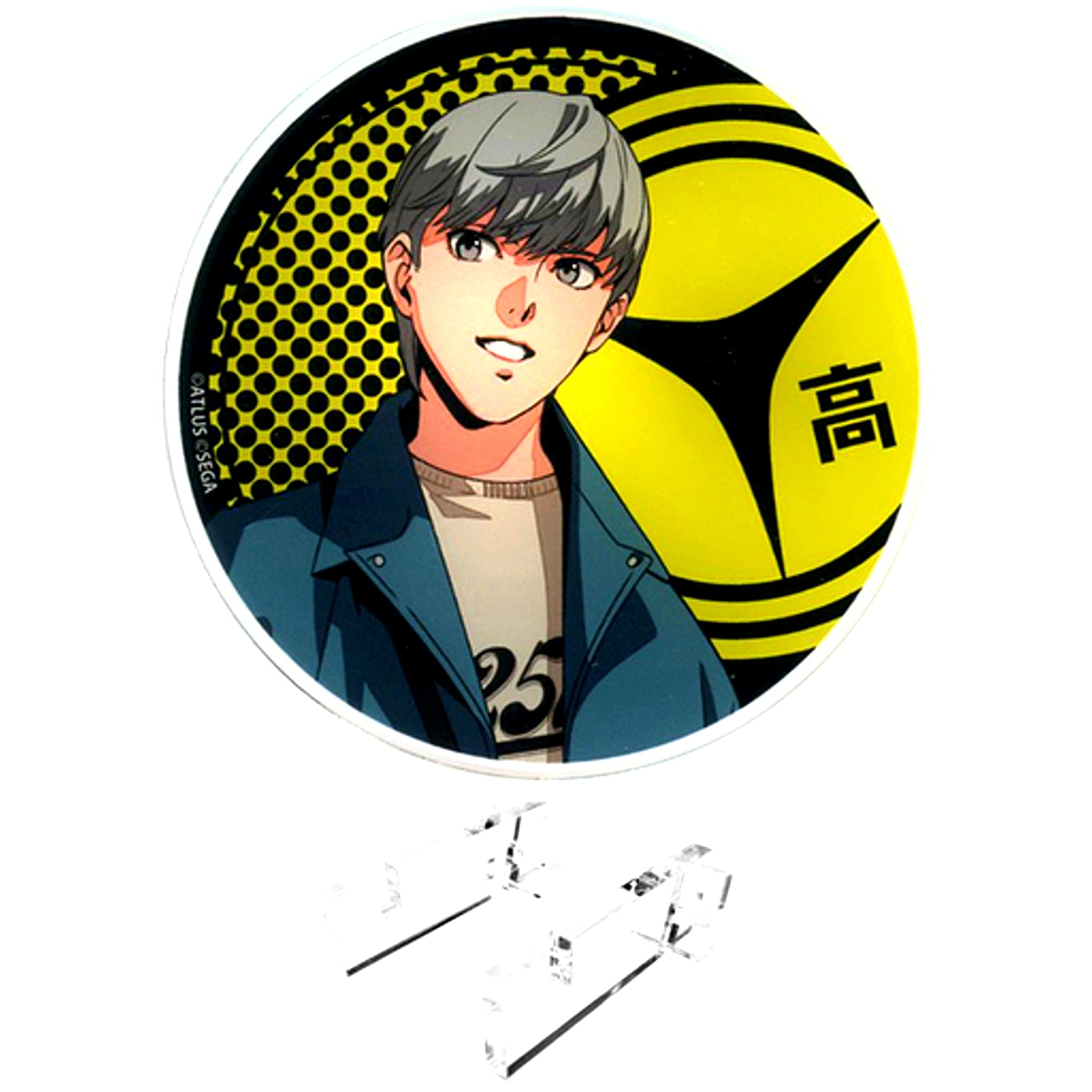 Protagonist Persona 4 Persona 25th Anniversary Collaboration Cafe powered by Animax Cafe+ Trading Acrylic Coaster Stand [USED]