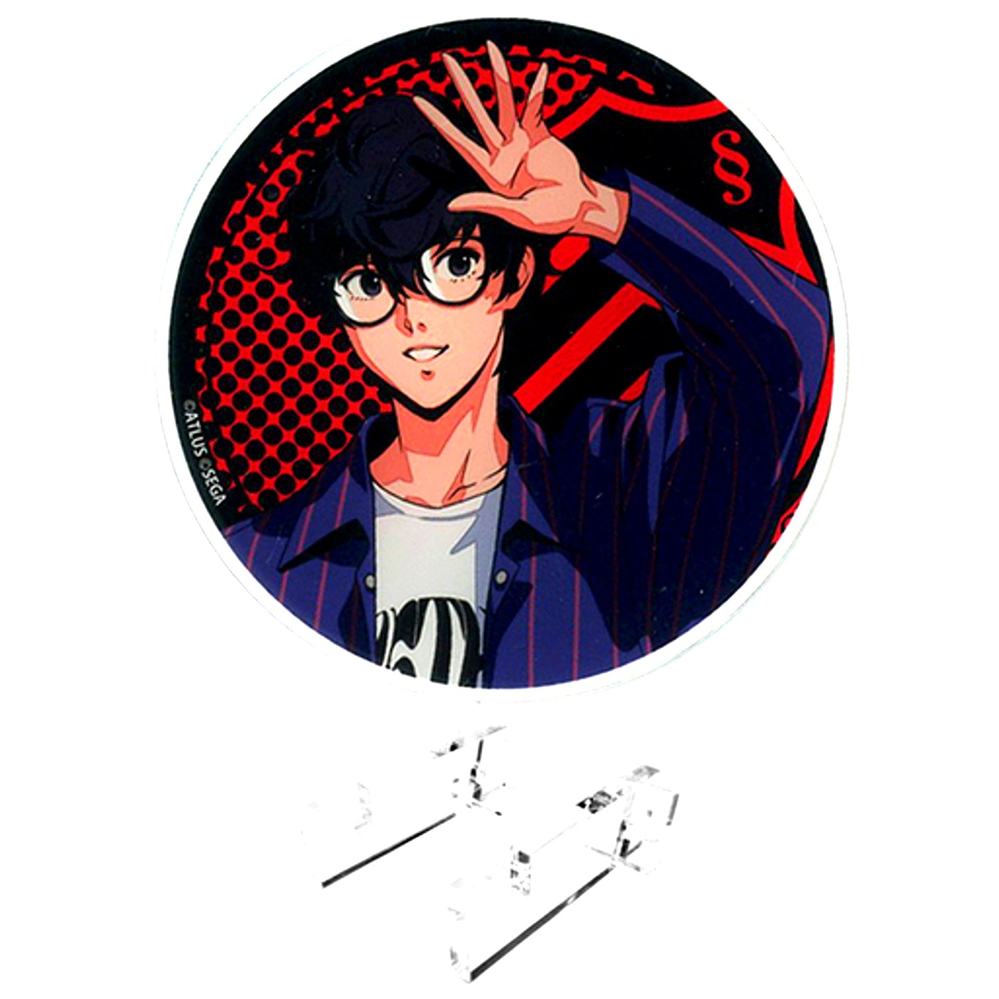Protagonist Persona 5 Persona 25th Anniversary Collaboration Cafe powered by Animax Cafe+ Trading Acrylic Coaster Stand [USED]
