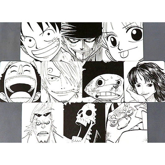 Set of 10 Straw Hat Pirates Meet the ONE PIECE Gem Goods Exhibition ALL FACES Coaster Set [USED]